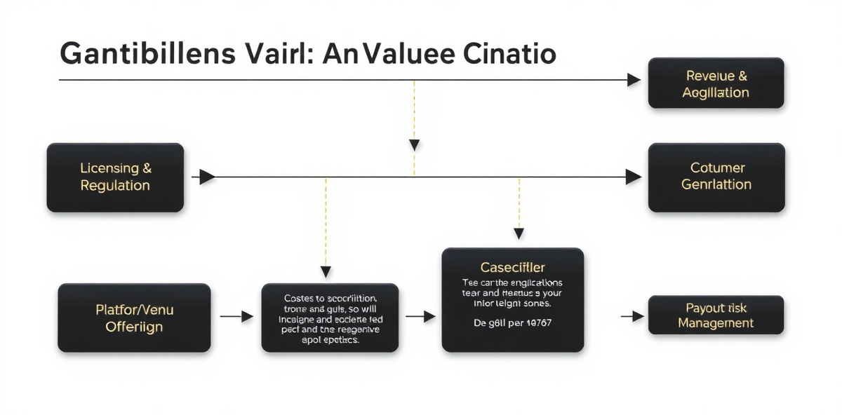 Gambling Value Chain: Licensing → Platform → Games → Customer Acquisition → Revenue → Payouts