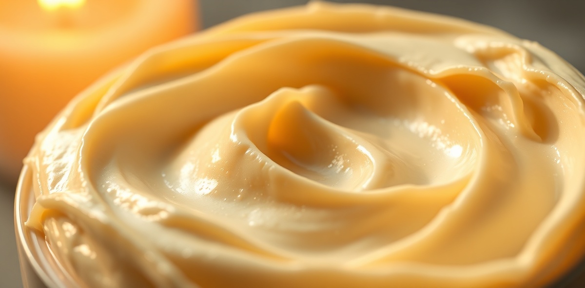 Luxurious body butter with warm candlelight glow