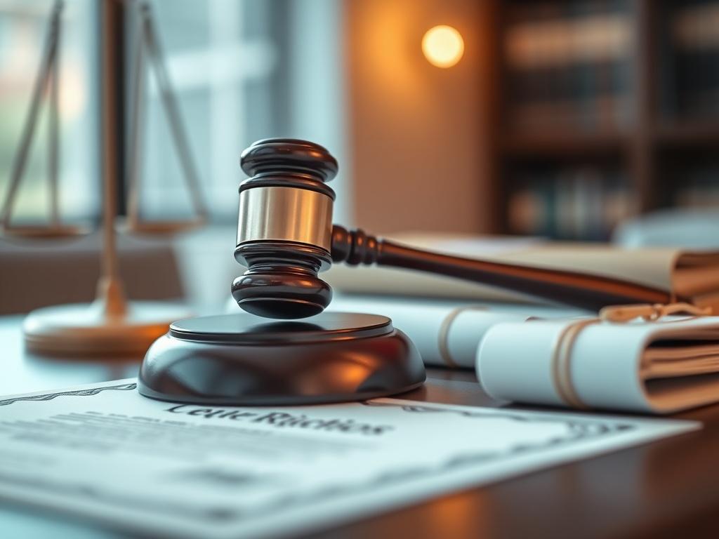 A close up shot of a gavel and a legal