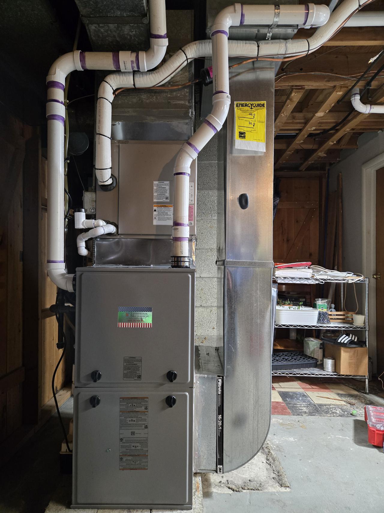 Ductwork in a basement
