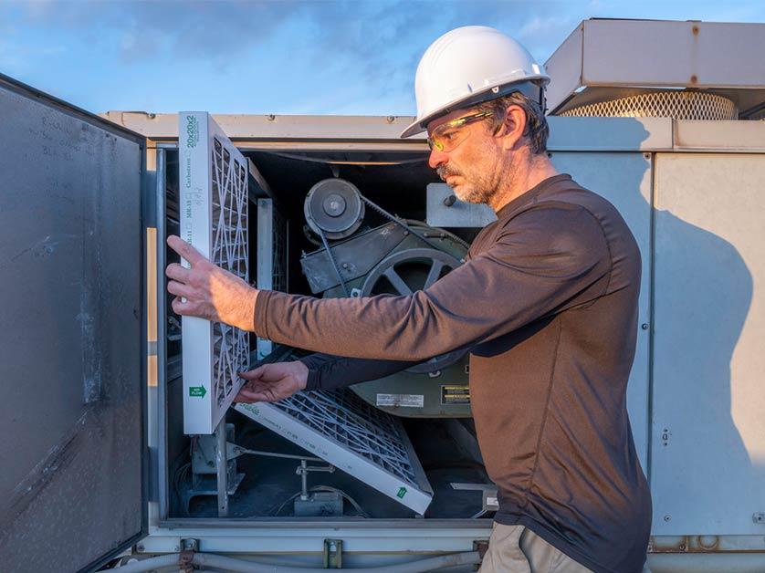 HVAC technician at work
