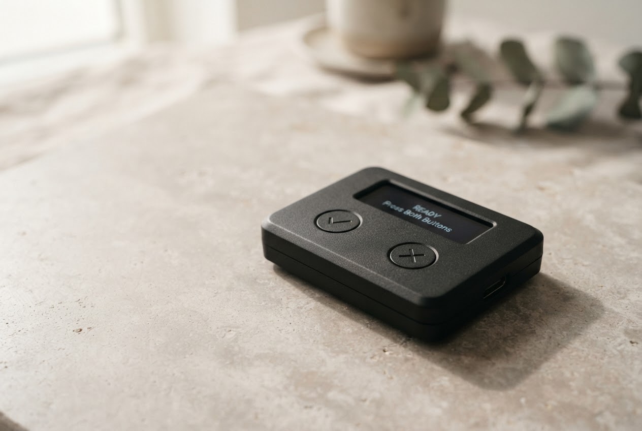 A hardware wallet ready for setup