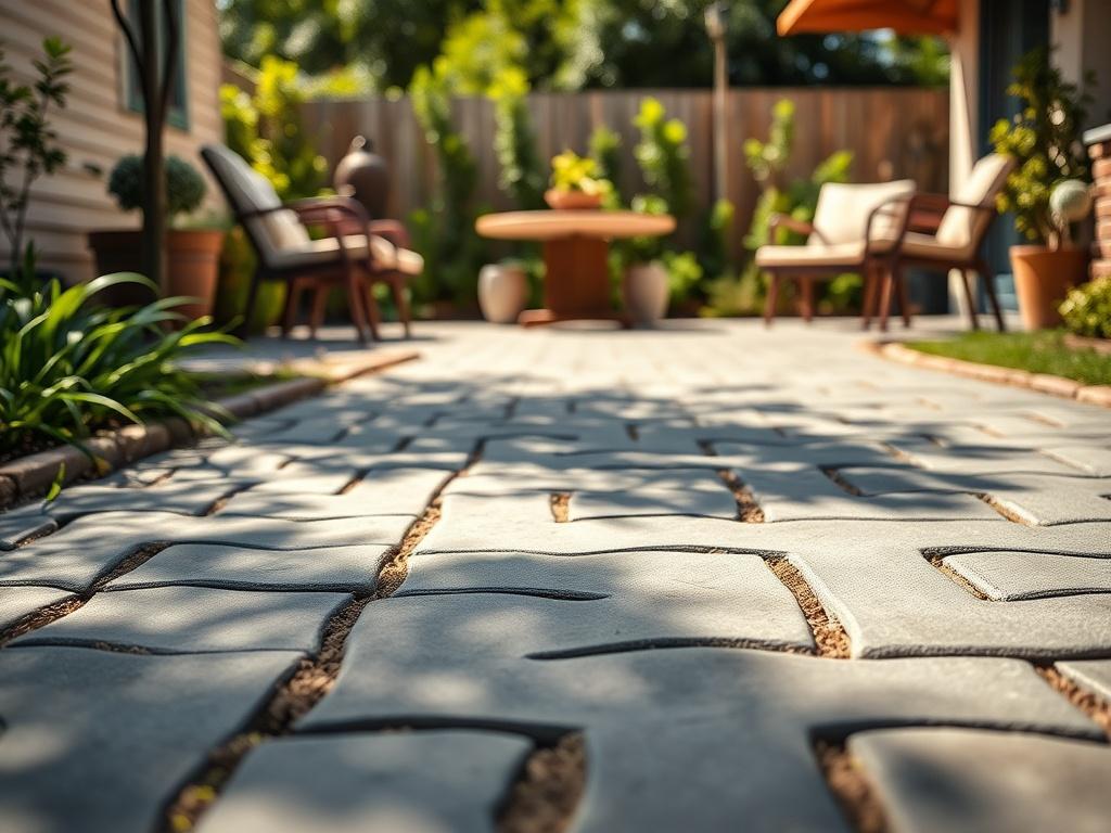 A close up shot of expertly laid paving stones in