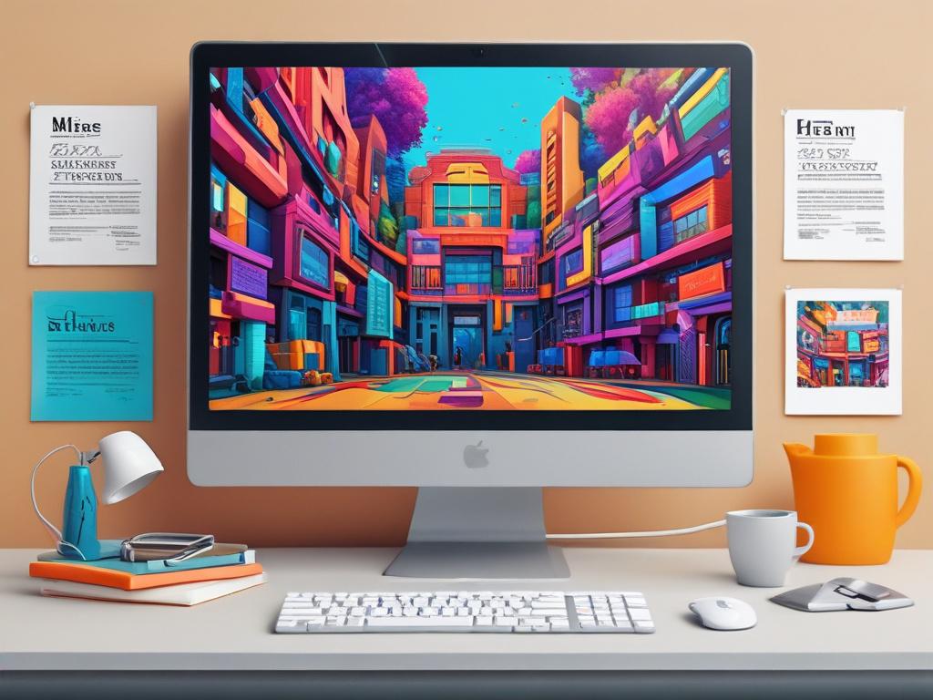 A realistic high resolution of a digital workspace showcasing a