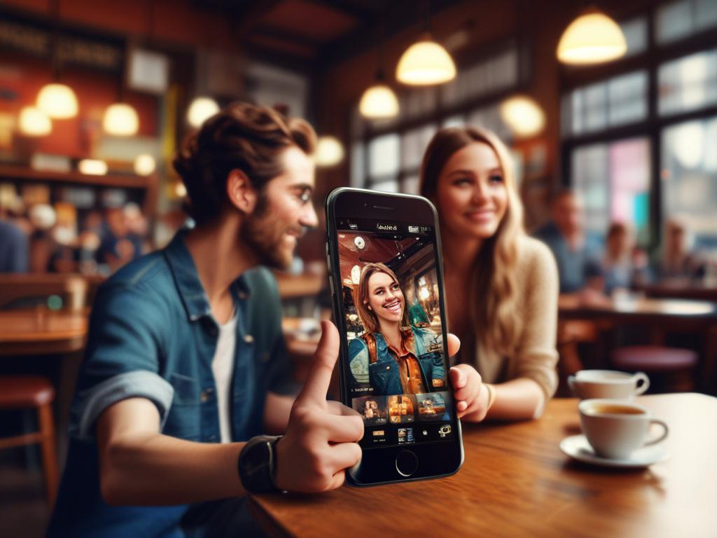 A striking high resolution of a smartphone displaying a vibrant,