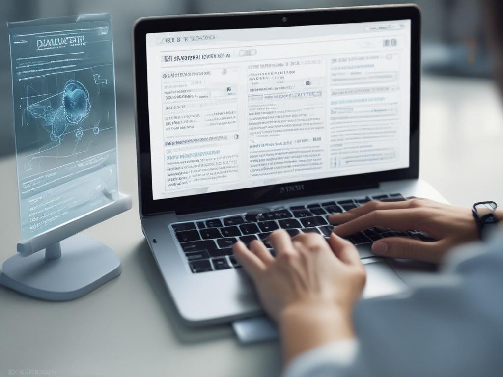 A close up shot of a person typing on a