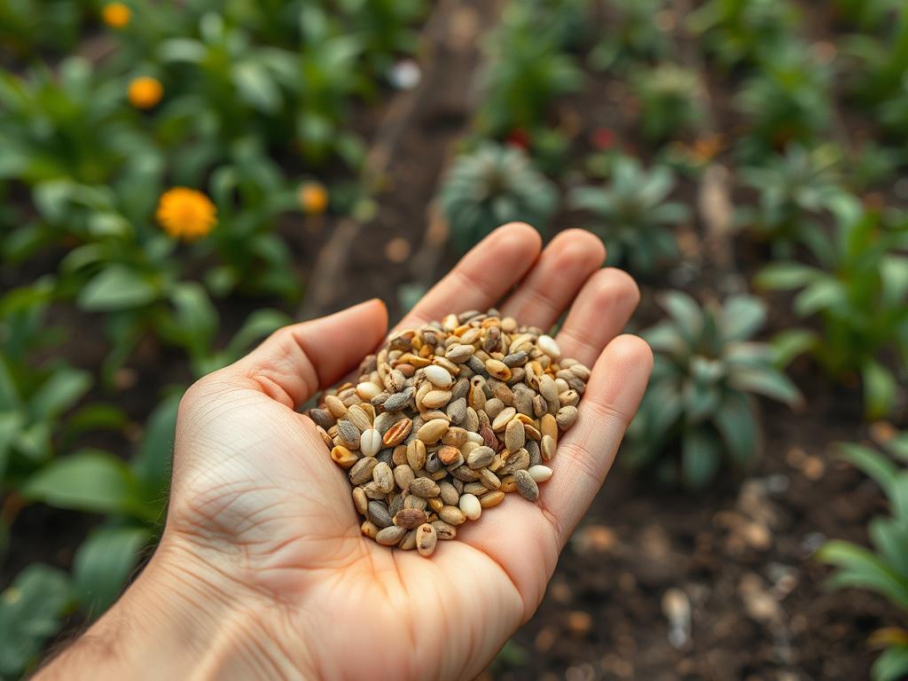 A close up view of a hand holding a handful