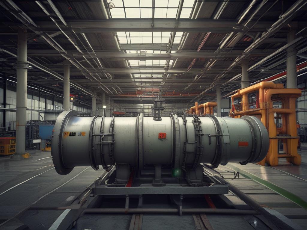 Create a realistic high-resolution photo of a 3D laser scanner set up in an oil and gas facility. The scanner should be the focal point, with detailed textures showcasing its advanced technology. The background should depict an industrial environment with pipelines and storage tanks, all captured in hyper-realistic detail. The lighting should emphasize the scanner's features, creating a professional and precise atmosphere, while maintaining a simple and clear composition.