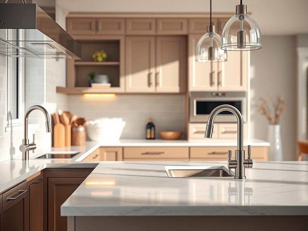 A hyper realistic close up shot of a beautifully remodeled