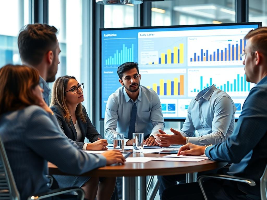 A close up image of a sales team reviewing lead