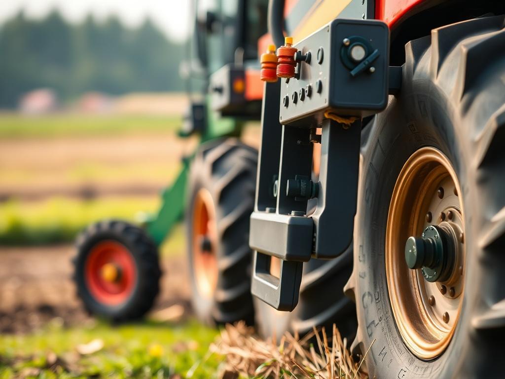 A hyper realistic close up of high quality agricultural machinery,