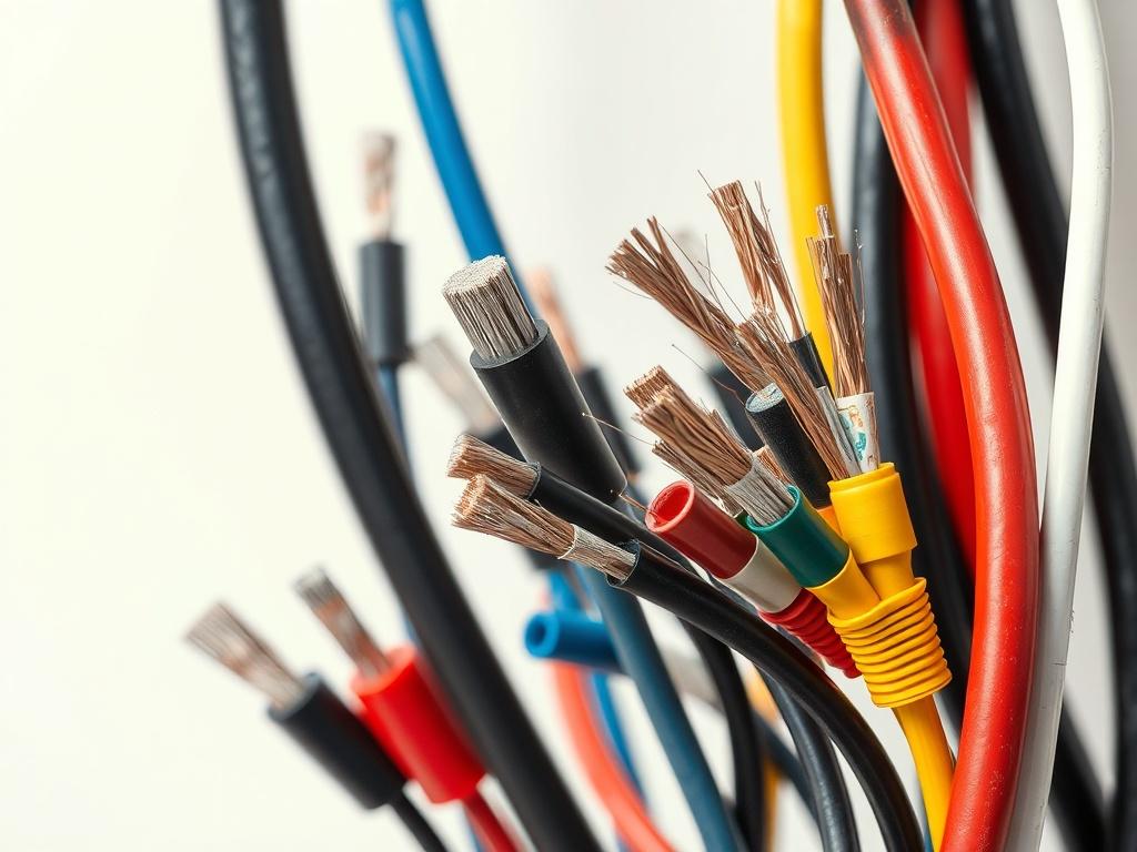 A hyper realistic close up of a variety of electrical