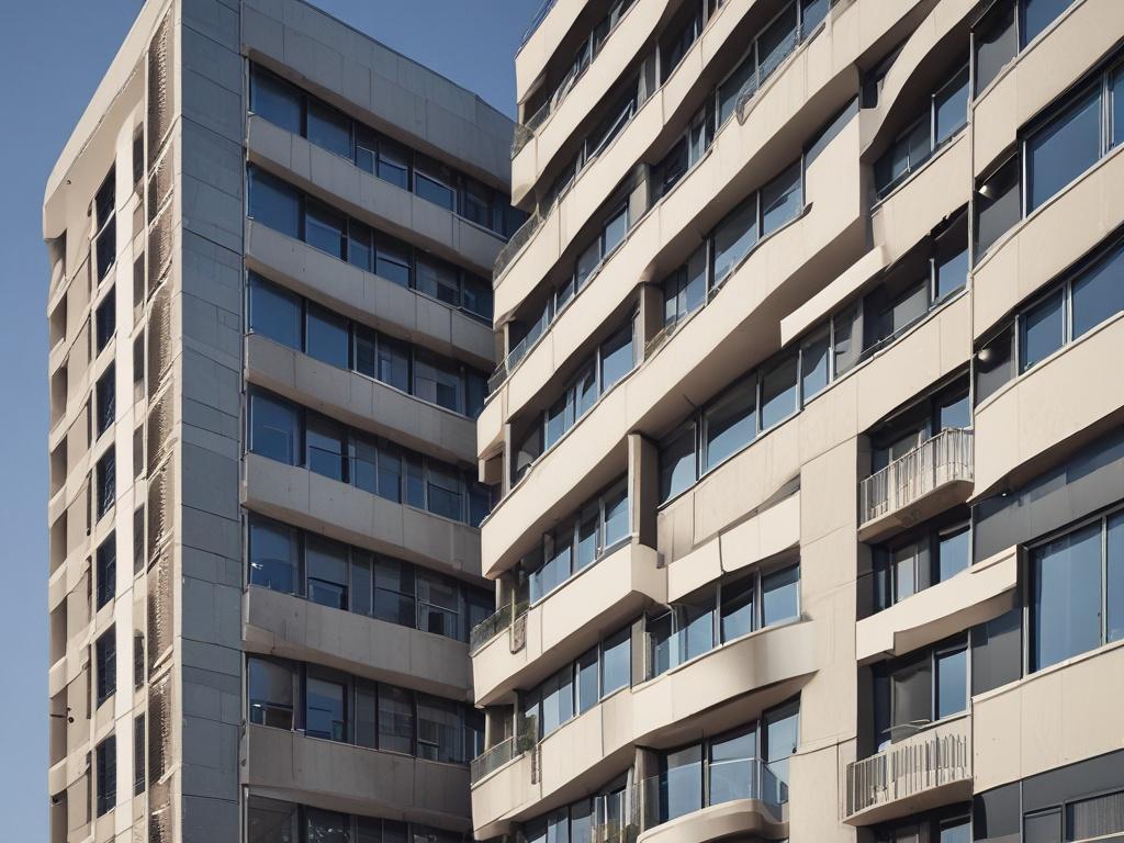 hyper realistic close up of a multi family building exterior,