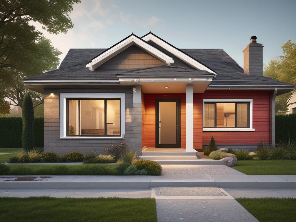 high resolution close up shot of a renovated house, showcasing