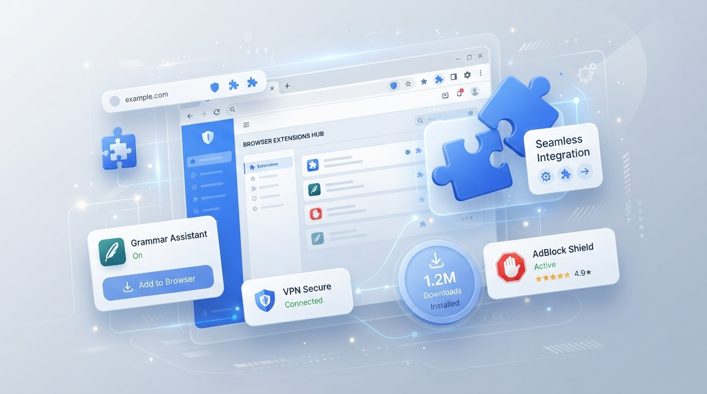 Browser extensions concept