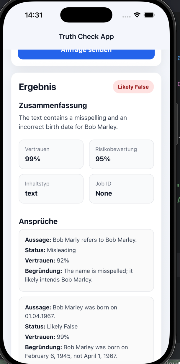 Truth Check App screenshot