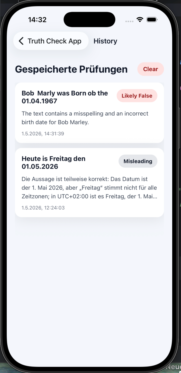 Truth Check App screenshot
