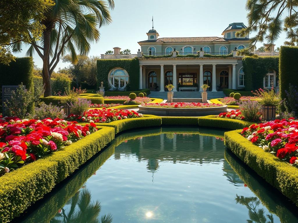 A hyper realistic high resolution image showcasing a luxurious garden