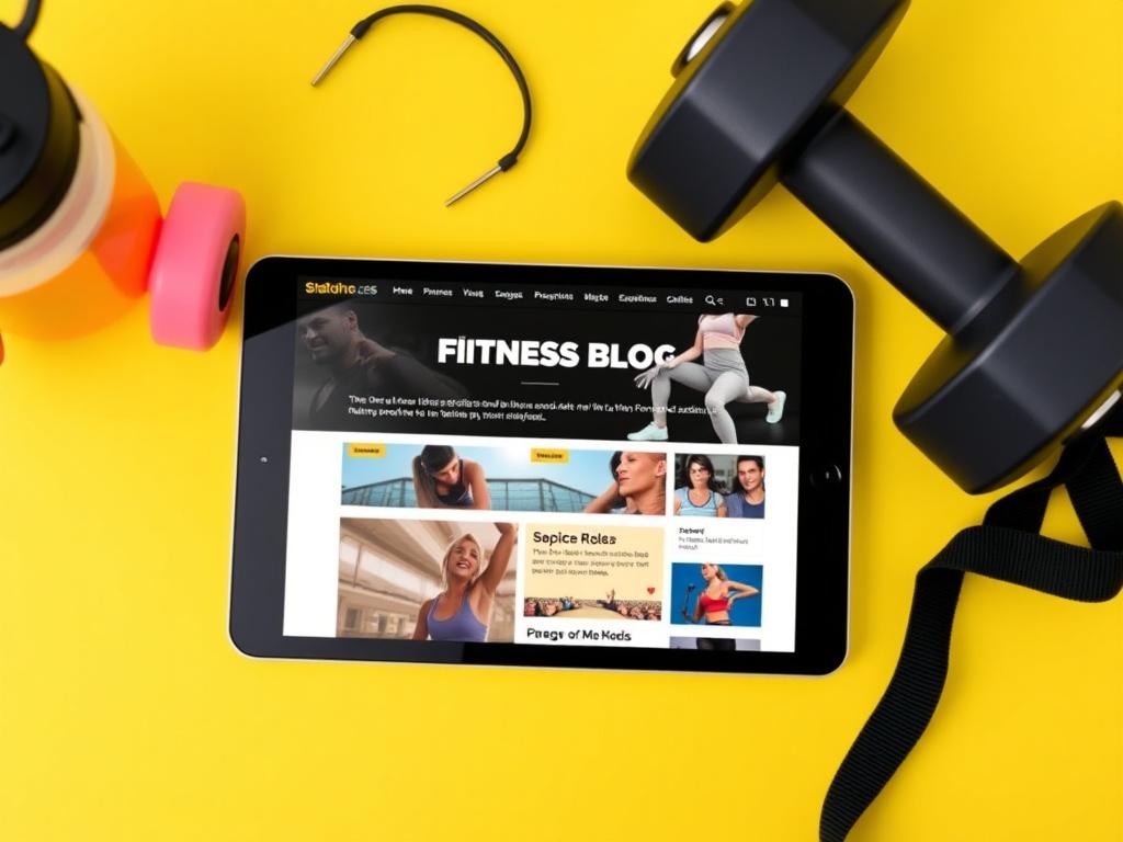 A high resolution image of a fitness blog on a