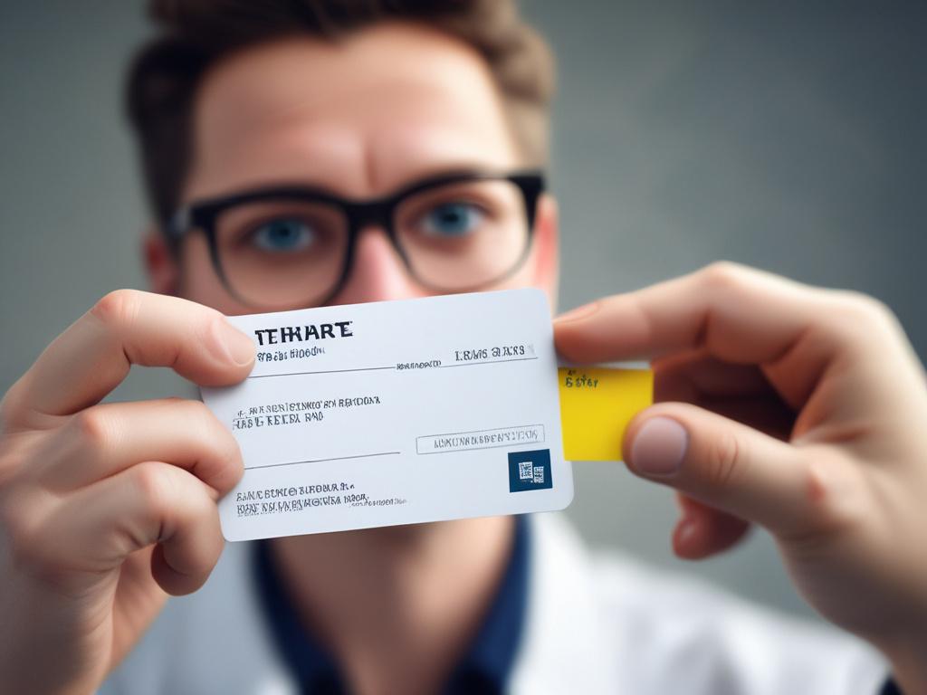 A close-up shot of a friendly therapist holding an insurance card in one hand while displaying a comforting smile. The background is softly blurred, focusing on the therapist's warm expression. The lighting is natural, creating an inviting atmosphere. The therapist is seated in a cozy office setting, surrounded by calming decor that conveys a sense of safety and trust. The colors in the image are compatible with a light grey (#EFEFEF) theme.