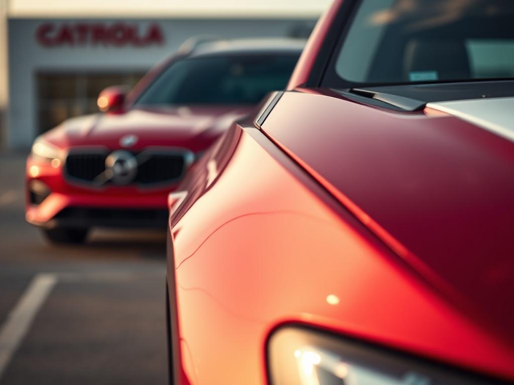 A hyper realistic close up shot of a certified used