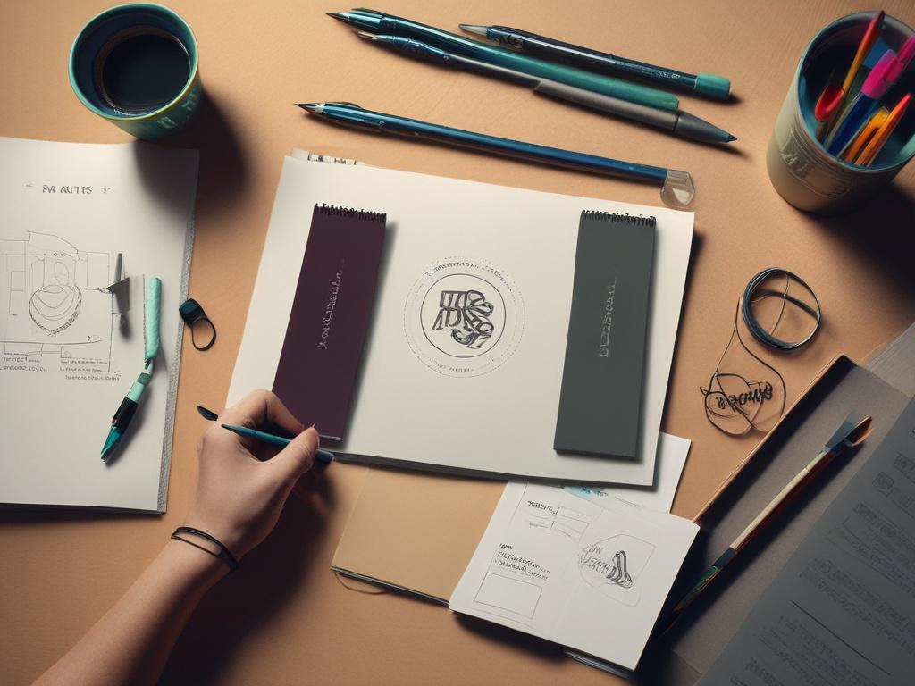 A realistic high resolution of a branding workshop in progress,