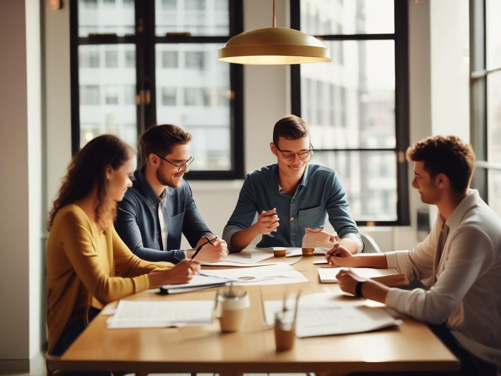 A focused business planning session taking place in a well