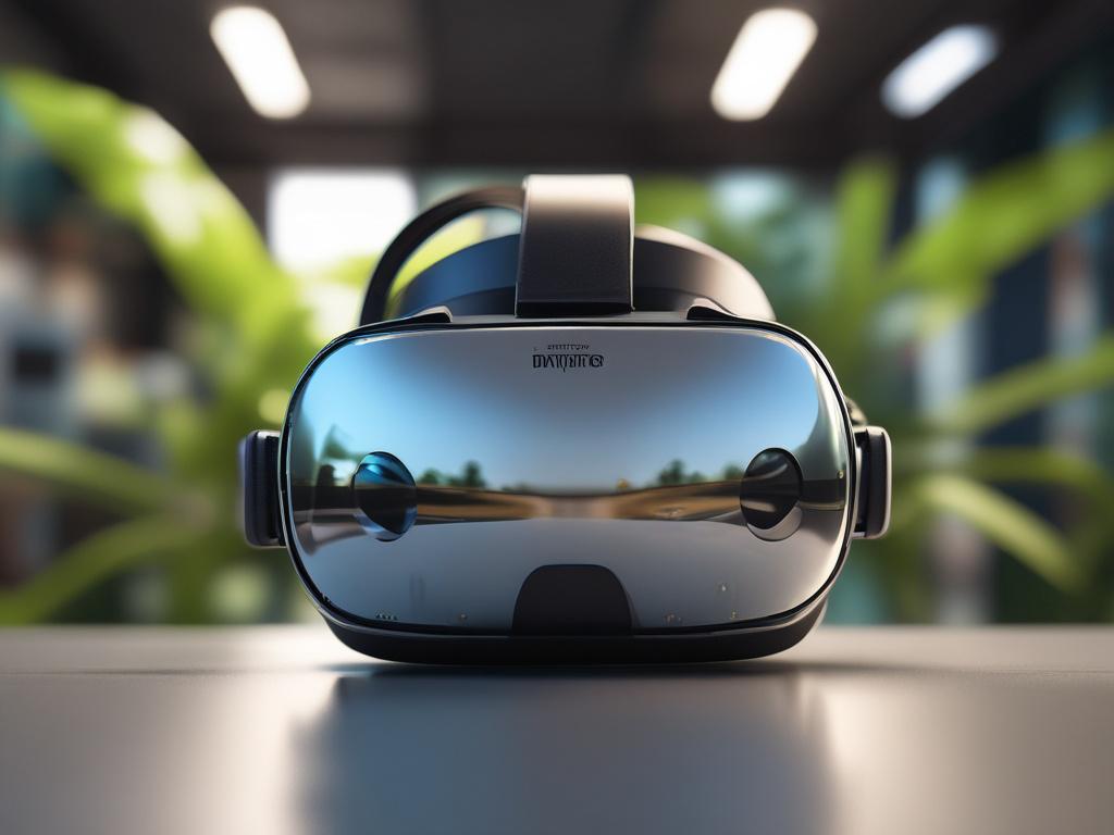 A hyper realistic close up image of a VR headset