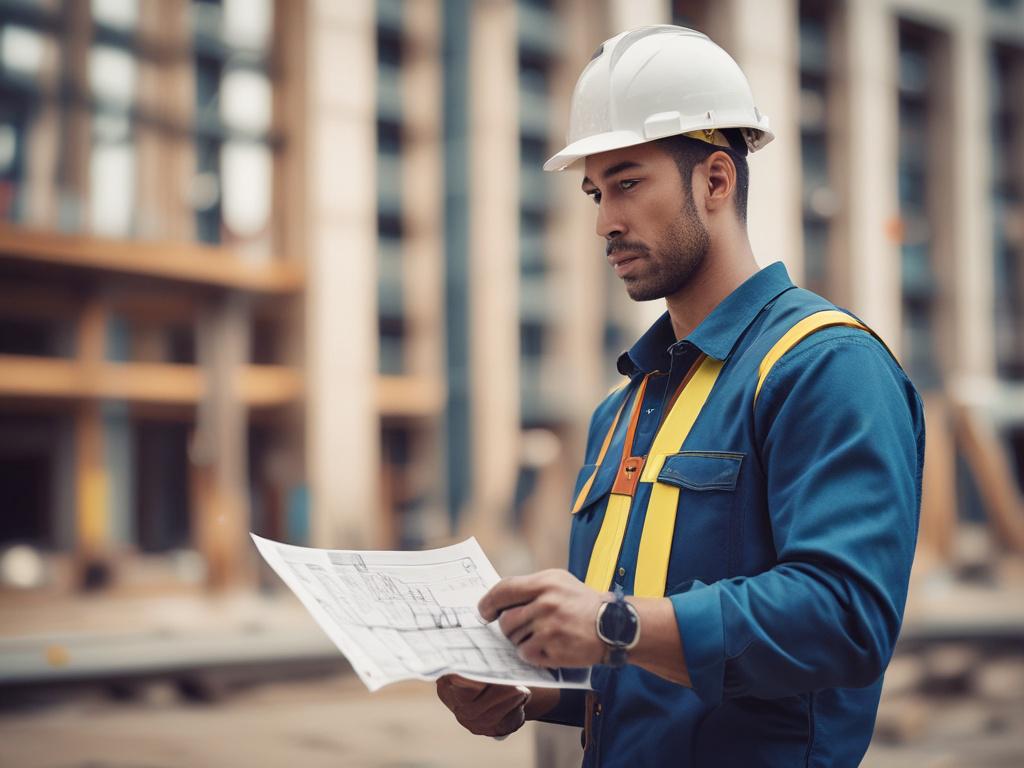 A hyper realistic close up shot of a construction worker
