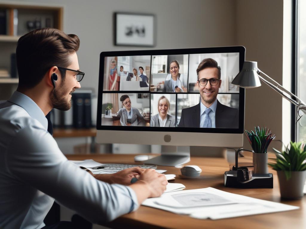 A close up of a financial advisor on a video