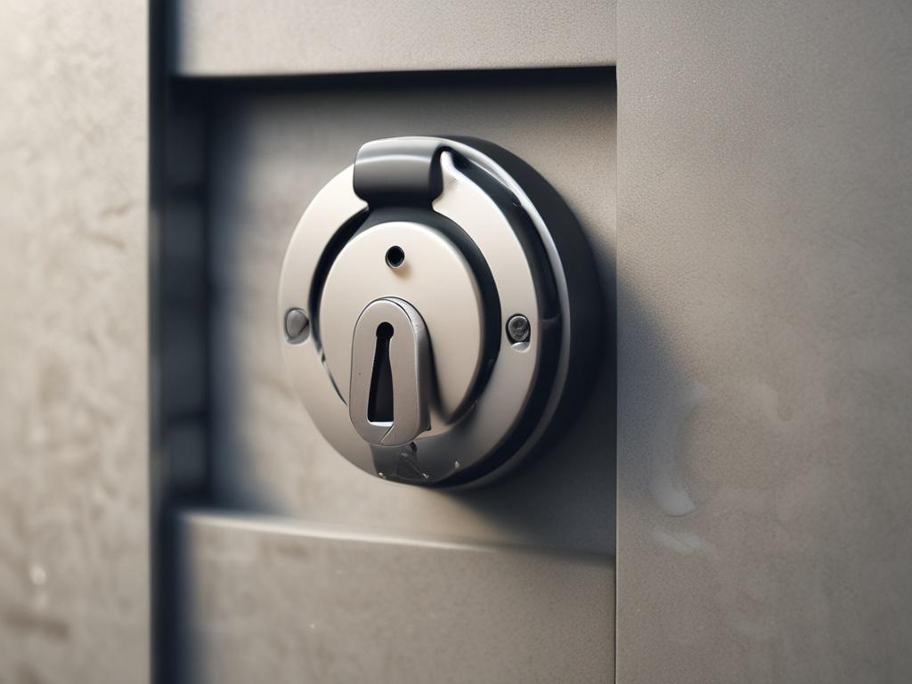 A hyper-realistic close-up shot of a secure lock symbolizing data protection. The lock should be shiny and metallic, set against a simple gradient background in shades of green that complement the rgb(50, 170, 39) primary color. The focus should be on the details of the lock, showcasing its intricate design and reflecting light, creating a sense of security and trust.