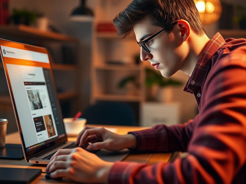 A hyper realistic close up shot of a professional web