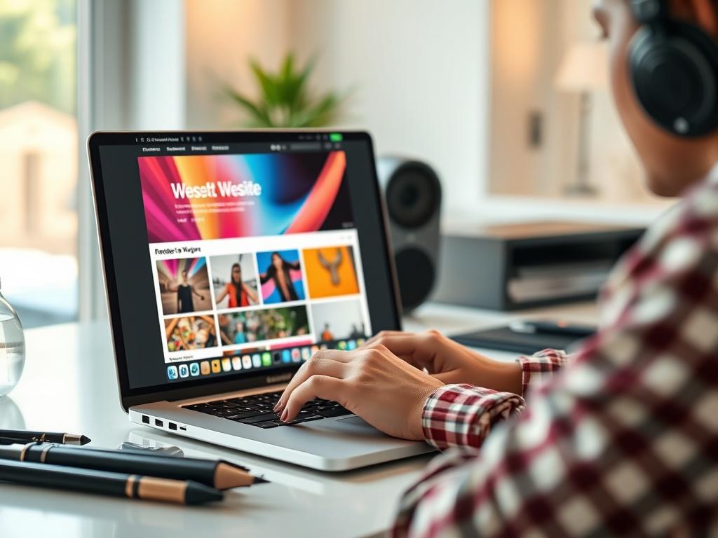 A hyper realistic close up shot of a designer working