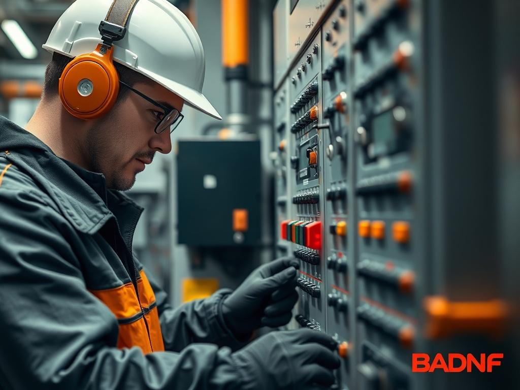 A detailed close up of a technician performing maintenance on