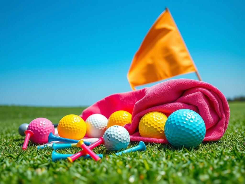A realistic high resolution of a Golf Accessories Set spread