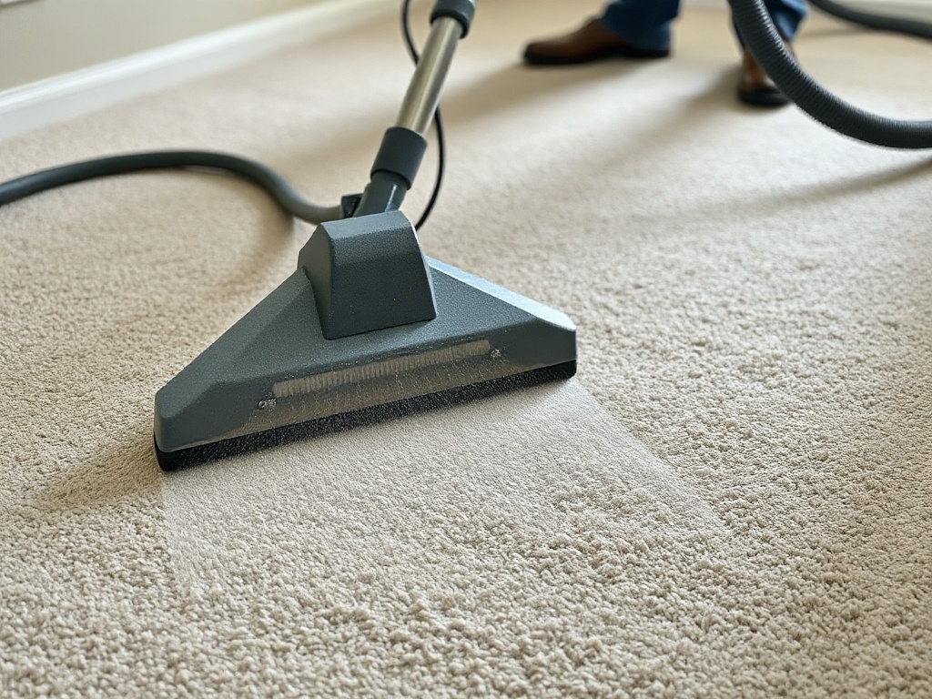After professional carpet cleaning - clean fresh carpet