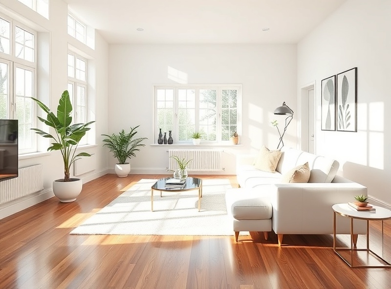 Spotless modern home interior with professional cleaning