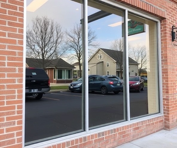 Perfectly cleaned storefront with streak-free windows