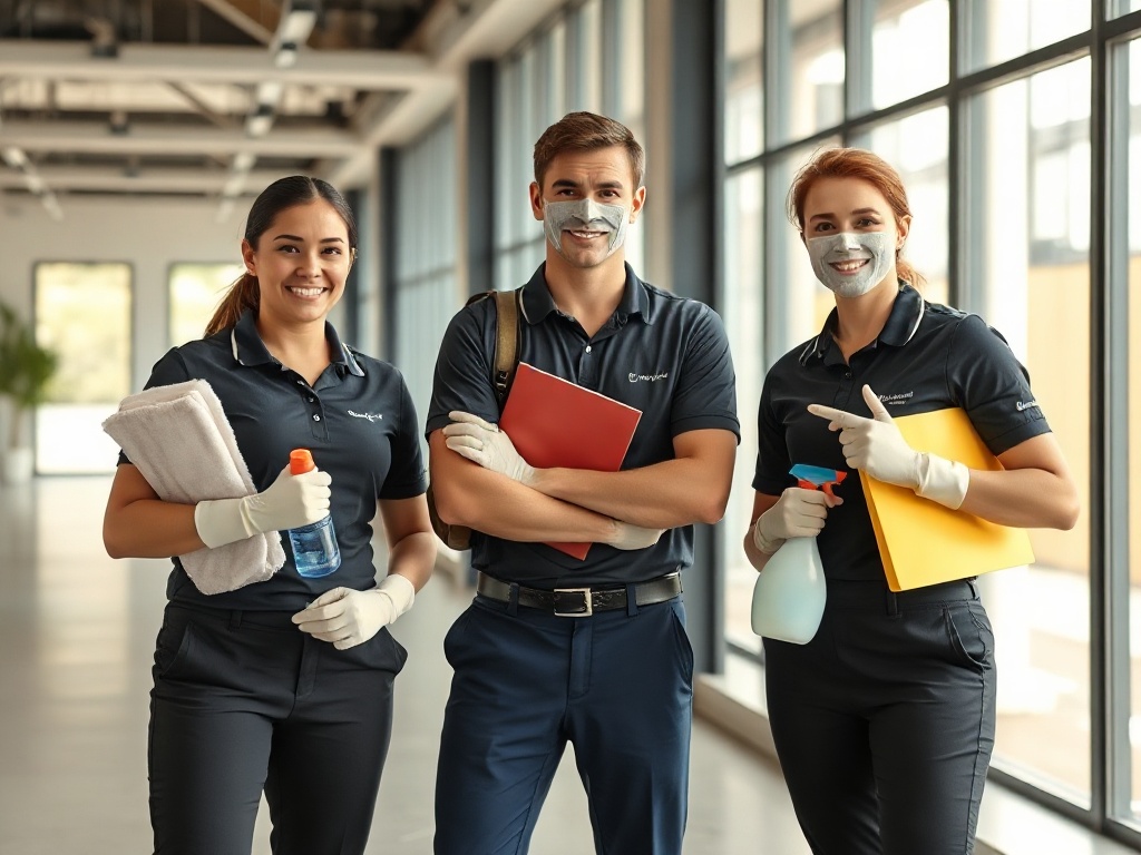 YD Commercial Cleaning professional team in uniform Adelaide cleaning services