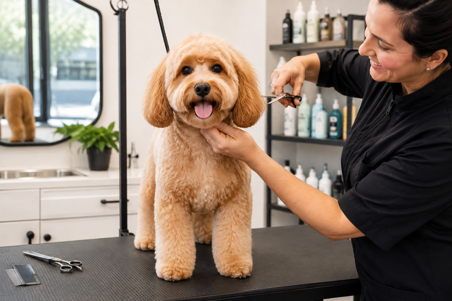 Dog grooming at Happy Tails