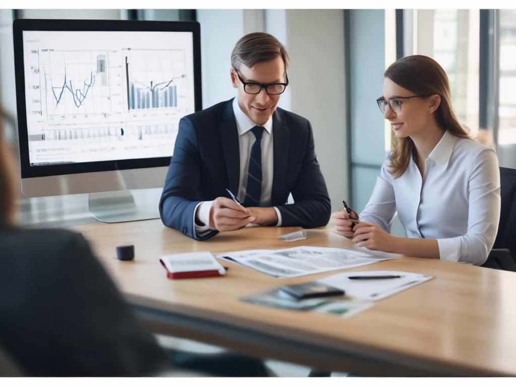 A close up shot of a financial advisor discussing plans