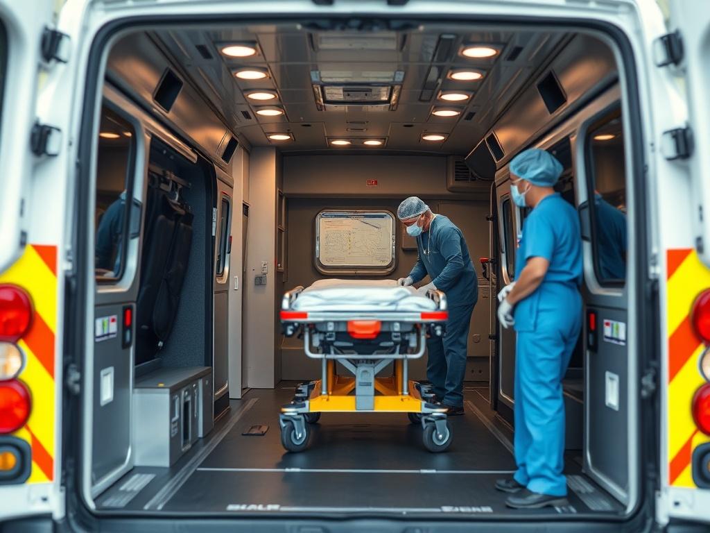A hyper realistic close up image of a medical transport