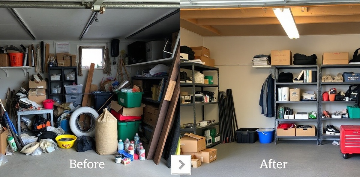 Before and after garage transformation