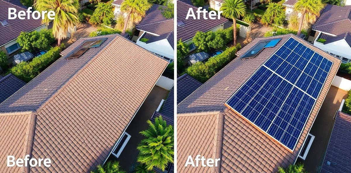 Before and after solar installation