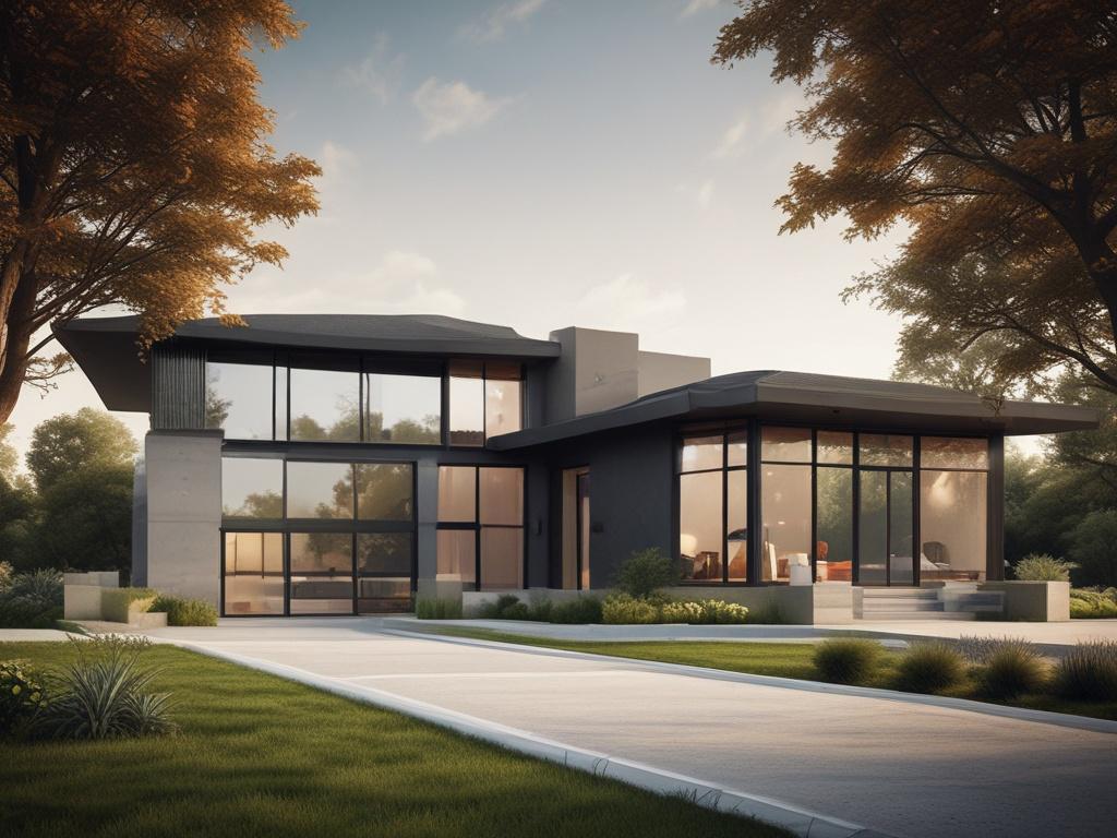 **Prompt for AI Image Generator:**

Create a realistic high-resolution image that captures the essence of modern real estate closings. The focus should be a confident, professional-looking escrow officer sitting at a sleek, contemporary desk equipped with a laptop, digital tablet, and essential closing documents neatly arranged. The officer should be in the foreground, highlighting their focused expression while engaging with clients over a video call, emphasizing the remote and hybrid closing options avail