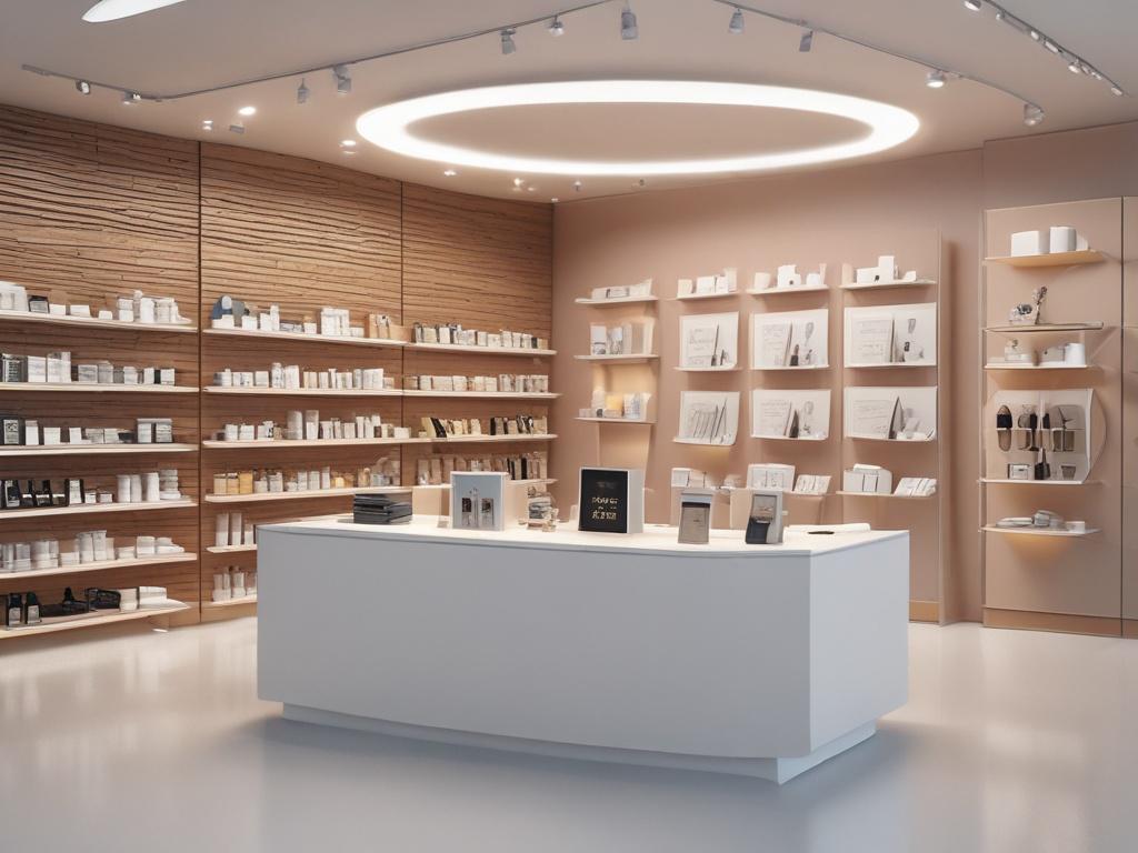 A minimalistic shop interior showcasing a single, beautifully crafted product
