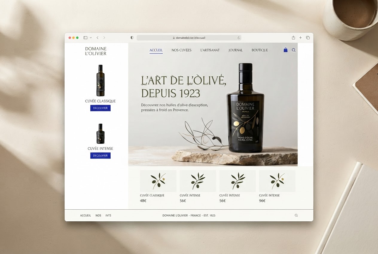 Boutique en ligne raffinée de Maison Sève, huiles artisanales