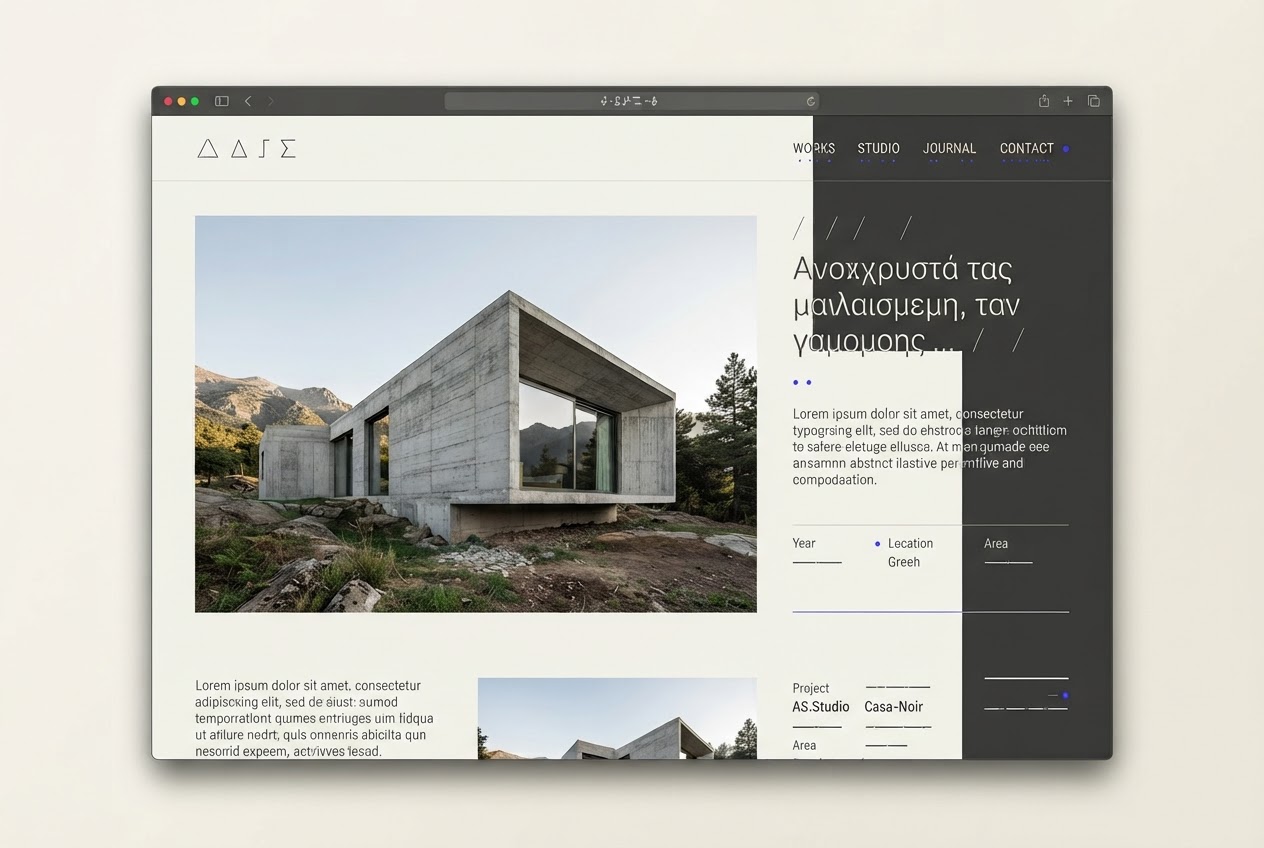 Site web contemporain pour un studio d’architecture