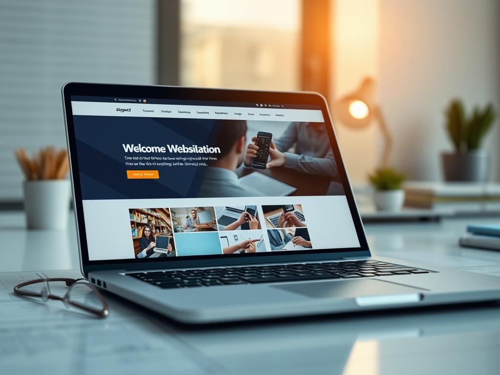 A close up shot of a sleek laptop displaying a