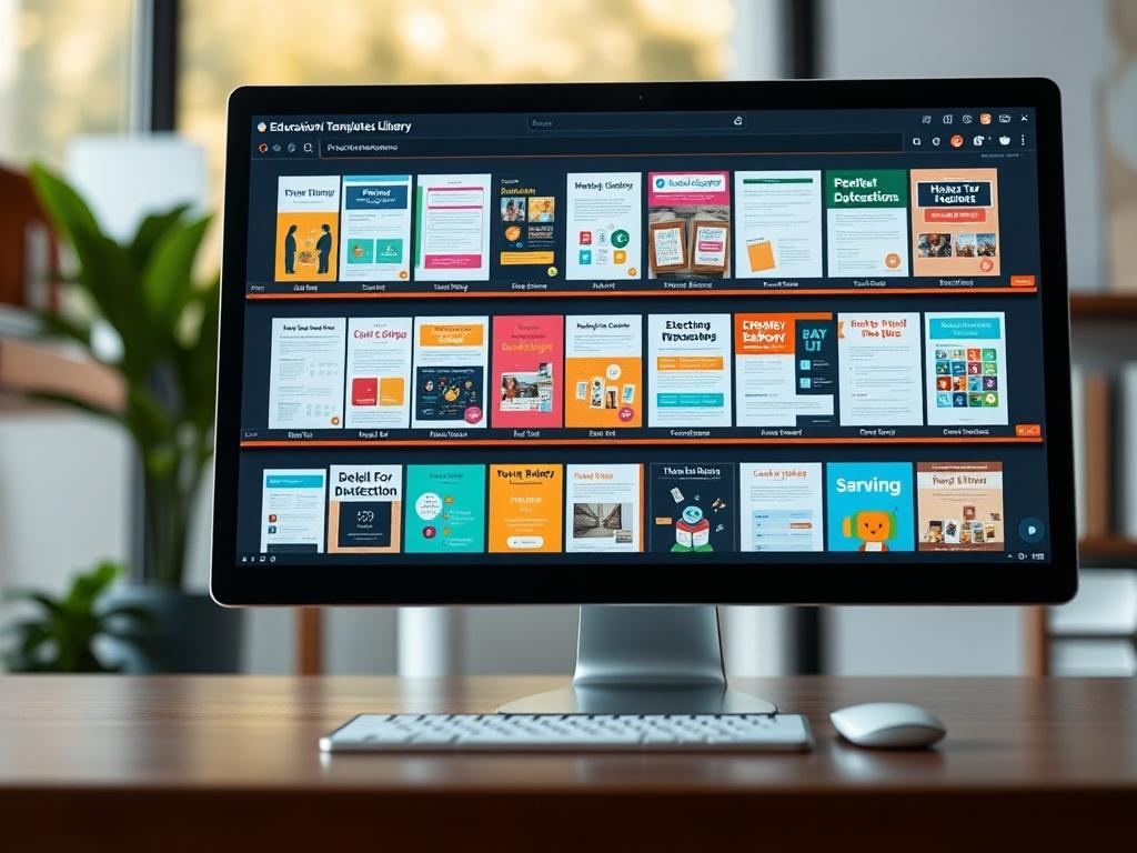 A hyper realistic close up shot of a digital library